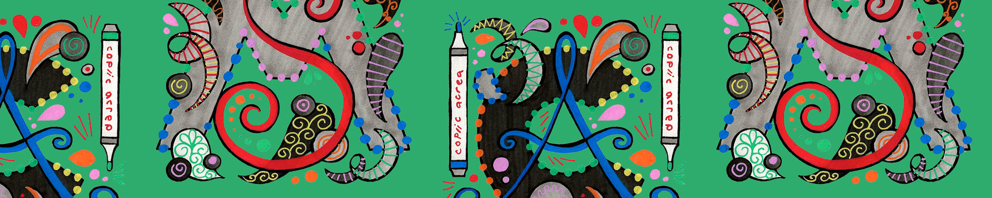 Coloring Monograms with Acrea and Alcohol Markers